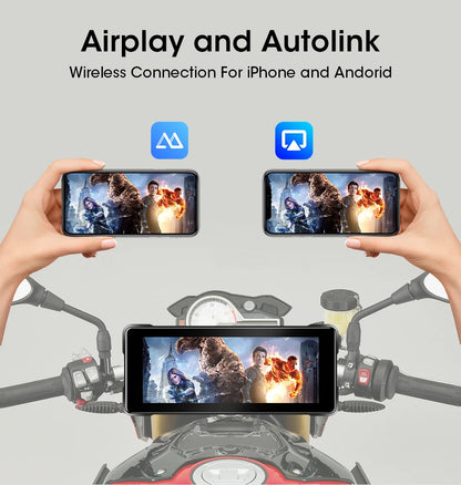 Portable Motorcycle Navigation Display CarPlay Android Auto - Smarsty