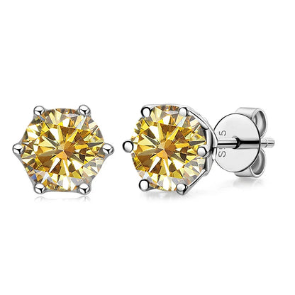 Moissanite Stud Earrings Sterling Silver VVS D Sparkle - Smarsty