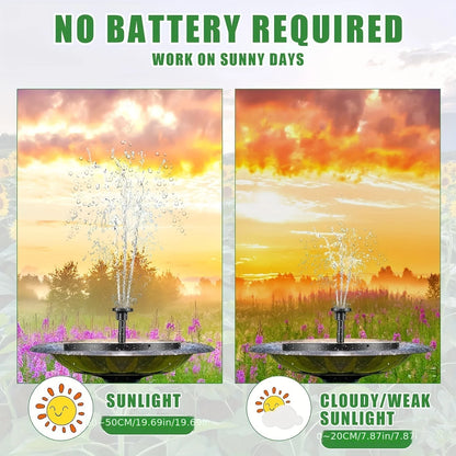 Solar Fountain Pump with Six Nozzles for Garden Decor - Smarsty