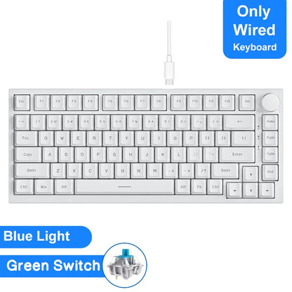 Mechanical Keyboard 82 Keys Wireless Bluetooth 5.1 Knob