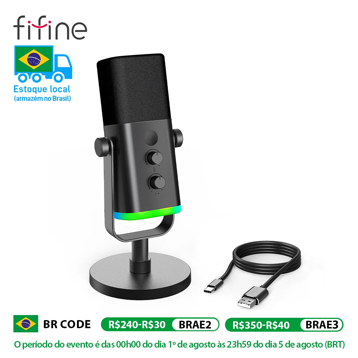 FIFINE USB XLR Dynamic Microphone for Gaming and Streaming - Smarsty