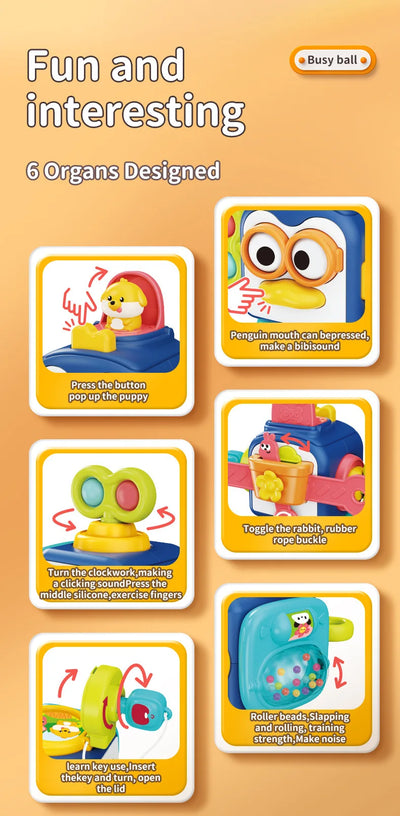 Montessori Sensory Toys Baby Busy Cube Activity Travel Toy Educational Learning Fidget Toys for Fine Motor Skills Children Gift - Smarsty