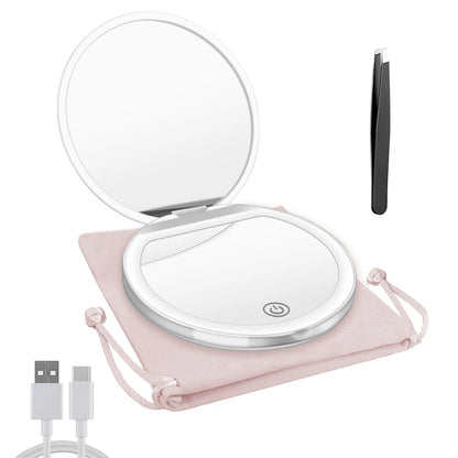 LED Compact Mirror with Light for Travel - Smarsty