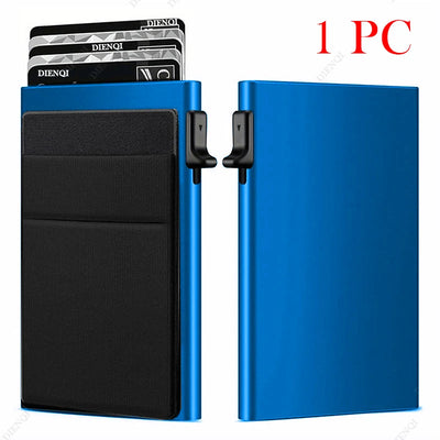 Rfid Credit Card Holder Men Thin Slim Mini Minimalist Wallets Luxury Metal Bank ID Cardholer Case Wallet for Men Carteras Choice - Smarsty