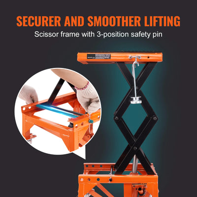 SucceBuy Hydraulic Motorcycle Lift Table 350 LBS Motorcycle Scissor Jack Lift Hydraulic Foot-Operated Jack Stand for Dirt Bike