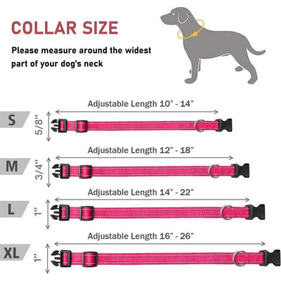 Reflective Nylon Dog Collar With Adjustable Safety Feature - Smarsty