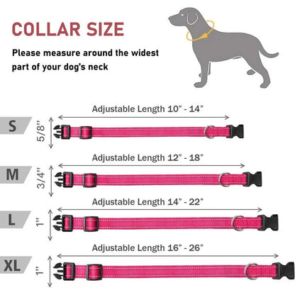 Reflective Nylon Dog Collar With Adjustable Safety Feature - Smarsty