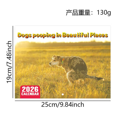 2026 Pooping Dog Calendar-Year Monthly Planner & Agenda Schedule Organizer Wall Calendar Funny Party Gag Gifts for Friends - Smarsty