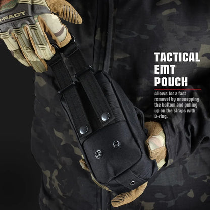 Tactical MOLLE Medical Pouch, Rip-Away EMT First Aid Pouch IFAK Trauma Kit Everyday Carry Survival Bag Include Cross Patch by Smarsty