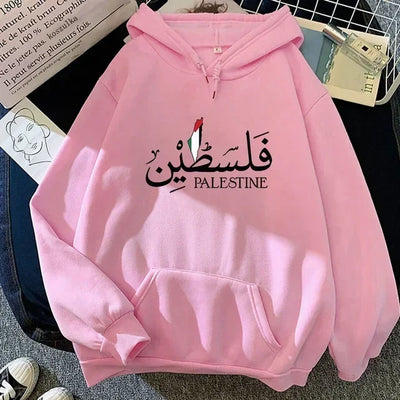 Palestine Hoodie Fashion Women Harajuku Aesthetic Graphic Palestina Hoodies Classic Unisex Vintage Hooded Pullovers Sweatshirts - Smarsty
