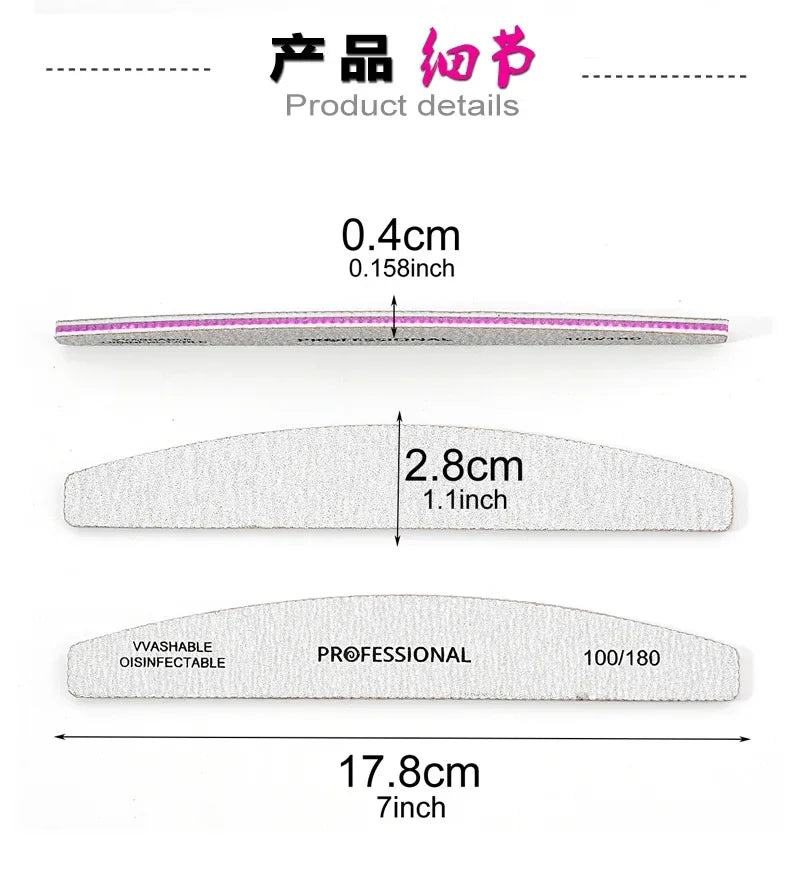 Professional Nail File Set for Gel Polishing 5 Pieces - Smarsty
