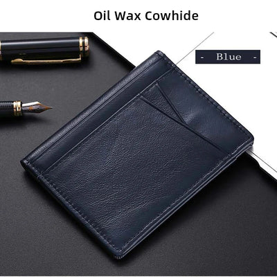 YUECIMIE Super Slim Soft Wallet Genuine Leather Mini Credit Card Holder Wallets Purse Thin Small Card Holders Men Wallet - Smarsty