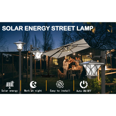 59'' Solar Lamp Post Light, Outdoor Solar Lamp Post Lighting, Aluminum Retro Black Light Pole