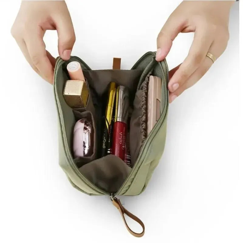 2024 New Women Cosmetic Bag Solid Color Korean Style Makeup Bag Pouch Toiletry Bag Waterproof Makeup Organizer Case Luxury Bag - Smarsty