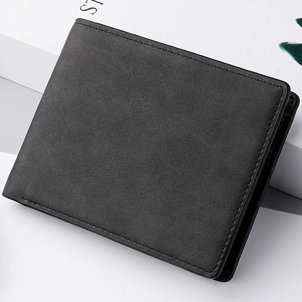 Multi-card Slot Men Wallet Fashion Folding Large-capacity Coin Purse PU Leather Short Purse - Smarsty