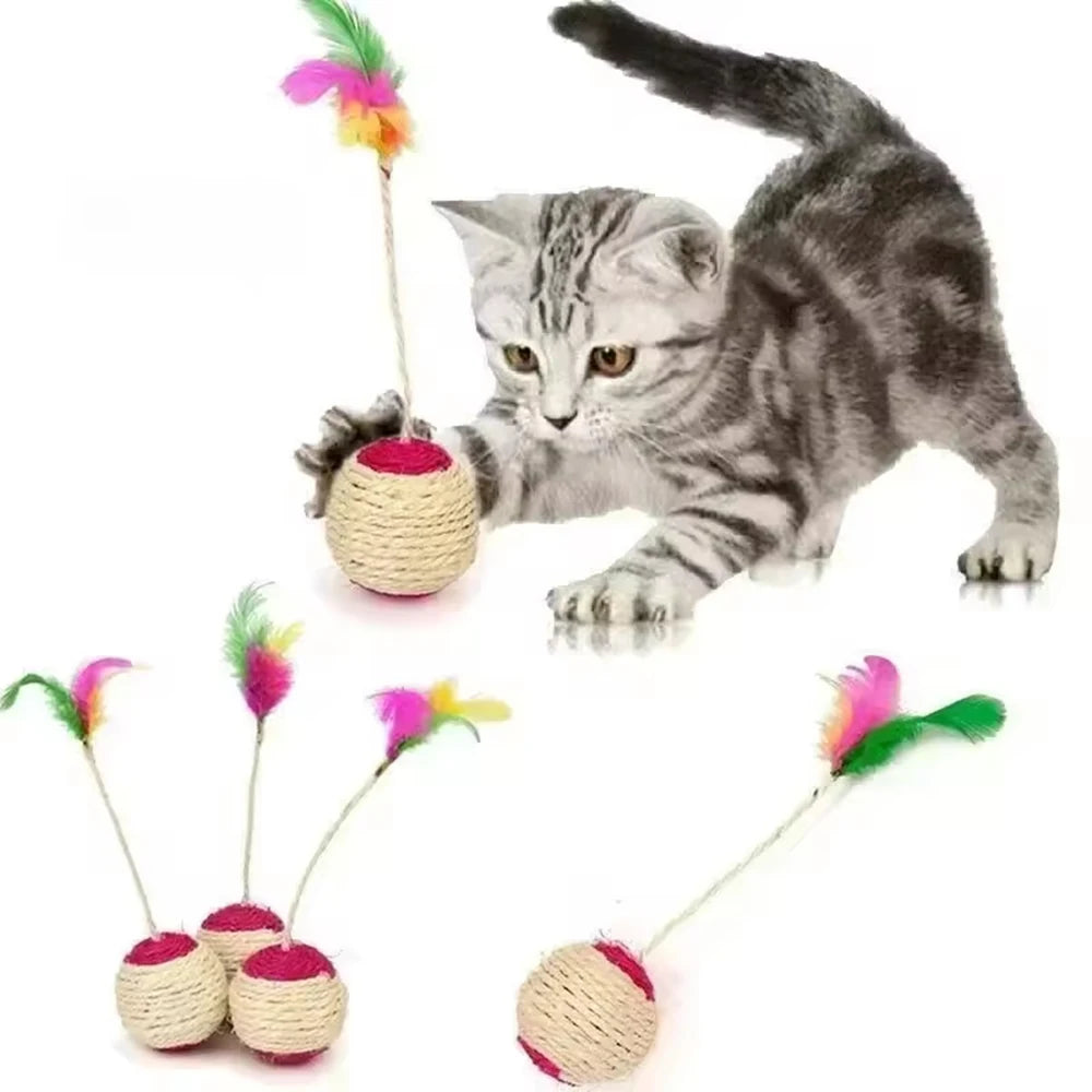 Interactive Colorful Feather Cat Toy for Engaging Play - Smarsty