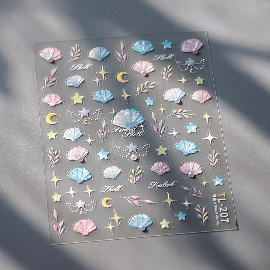 Dreamy Summer Beach Nail Art Stickers for Manicure - Smarsty