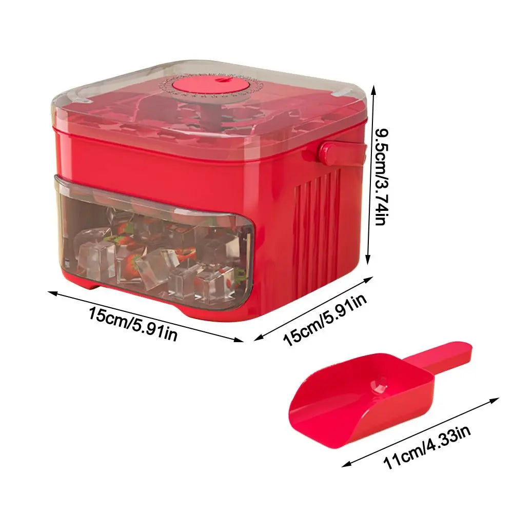 50-Cube Ice Maker with Easy Press Cap Double Layer Ice Cube Maker Refrigerator Household Ice Storage Ice Box - Smarsty