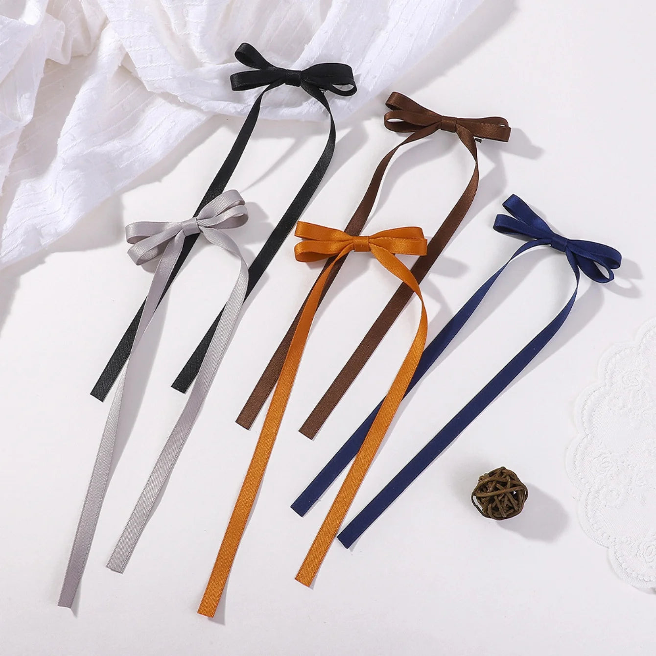 Cute Ribbon Bow Headband with Long Tassels for Girls - Smarsty