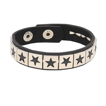 Punk Leather Bracelet with Metal Rivets for Men and Women - Smarsty