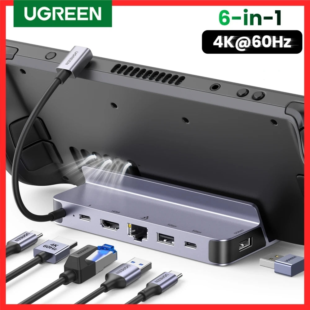 USB C Docking Station For Steam Deck 4K60 HDMI RJ45