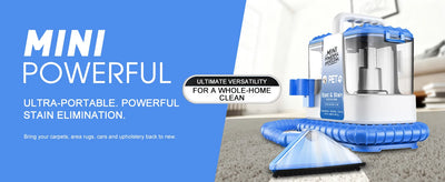 Carpet + Upholstery Cleaner Machine, 32Kpa Powerful Suction w/ 5 Cleaning Tools,Lightweight for Rug,Carpet,Car Seats,Pets,Stairs - Smarsty