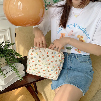 Large Capacity Women's Cosmetic Bags Cases Casual Ladies Small Storage Bag with Zipper Female Travel Clutch Bag Small Handbags - Smarsty