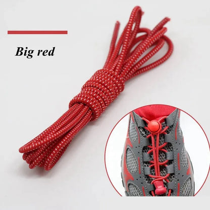 1 Pair 22 Colors Elastic Shoelaces Round Locking No Tie Shoe Laces Kids Adult Quick Lazy Laces Rubber Sneakers Shoelace T1 - Smarsty