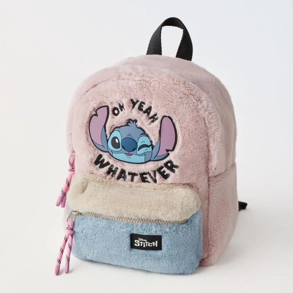 Stitch Kids Backpack Cute Corduroy Shoulder Bag For School - Smarsty