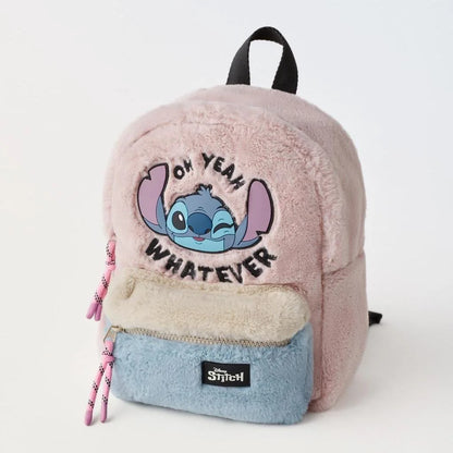 Stitch Kids Backpack Cute Corduroy Shoulder Bag For School - Smarsty