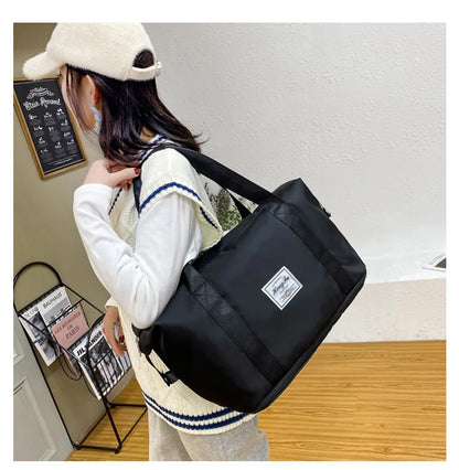 Waterproof Nylon Travel Duffle Bag for Women Large Capacity - Smarsty