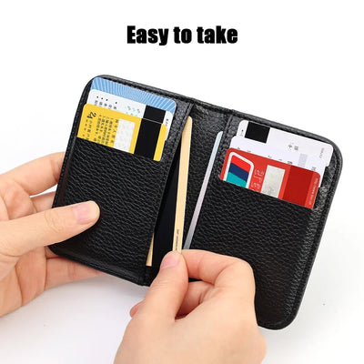 Portable Super Slim Soft Wallet PU Leather Mini Credit Card Wallet Purse Card Holders Men Wallet Thin Small Short Wallets - Smarsty
