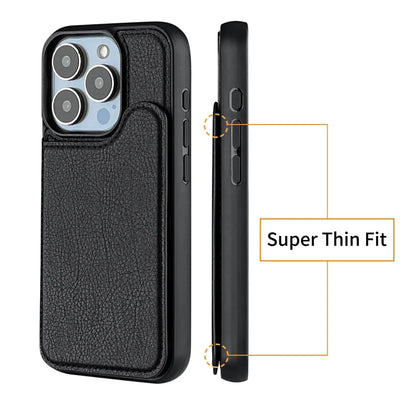 For Magsafe Magnetic Flip Leather Wallet Card Holder Phone Case for IPhone 17 Air 16 15 Plus 14 13 12 Pro Max Protective Cover