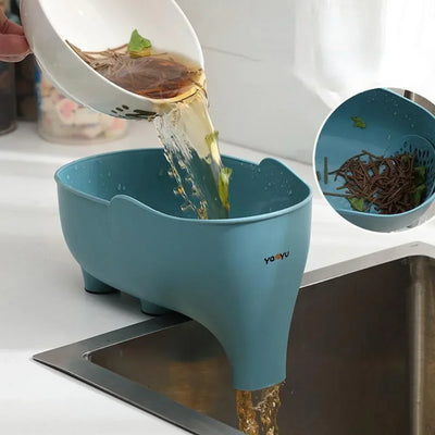 Sink Strainer Elephant Sculpt Leftover Drain Basket Fruit and Vegetable Washing Basket Hanging Drainer Rack Kitchen Accessories by Smarsty