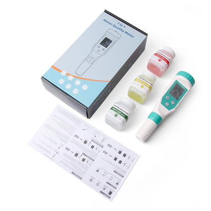 Digital Chlorine PH Tester 7 in 1 Water Quality Analyzer - Smarsty