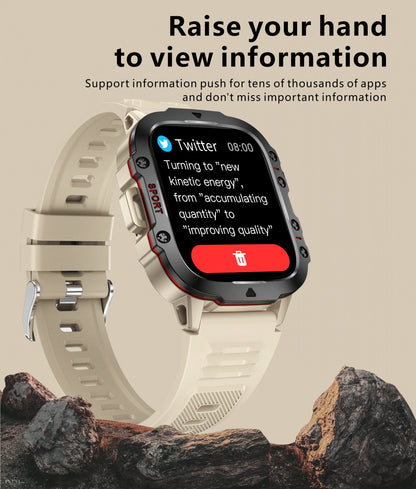 Rugged Military Smart Watch for Men with Bluetooth Calling - Smarsty