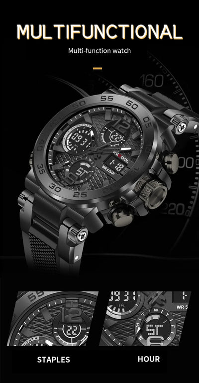 Wecool Waterproof Dual Display Alarm Clock Watch - Smarsty
