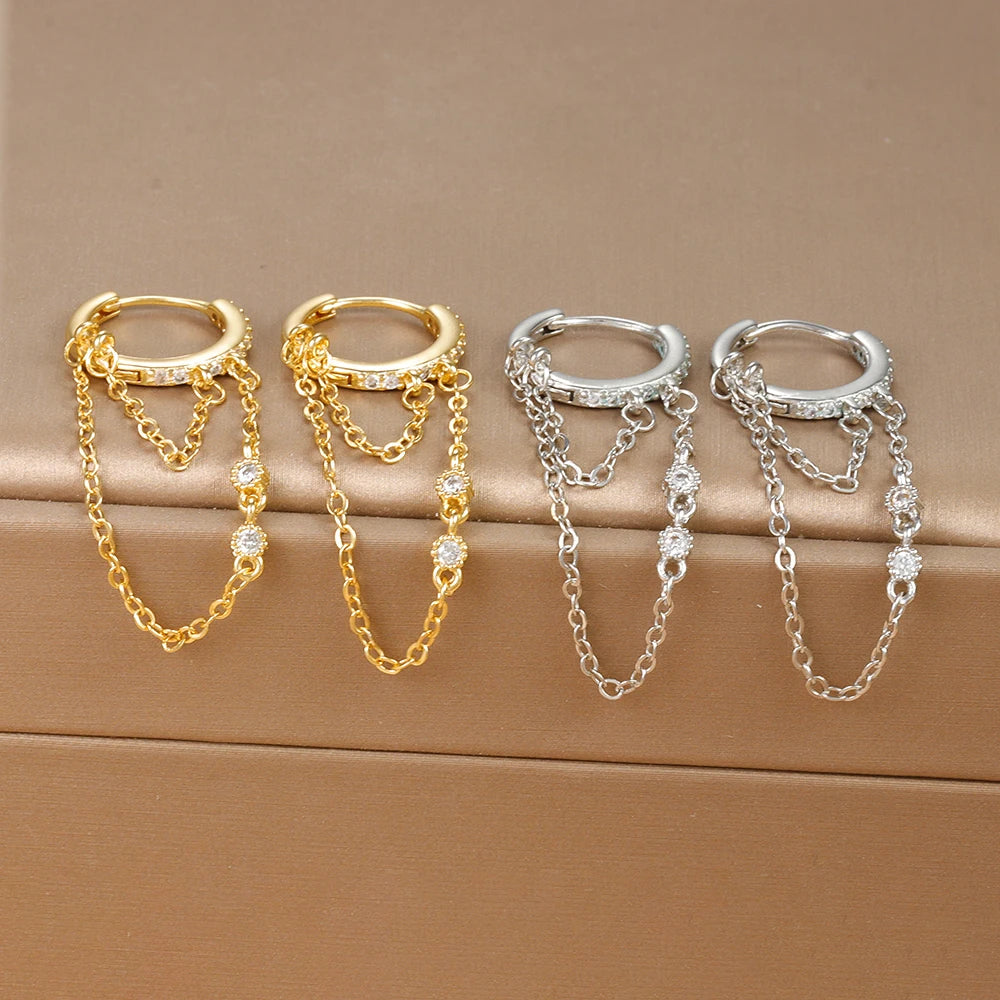 Trendy Long Tassel Drop Earrings for Women in Stainless Steel - Smarsty