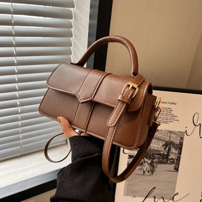 Versatile PU Leather Shoulder Bag For Women Square Satchel - Smarsty
