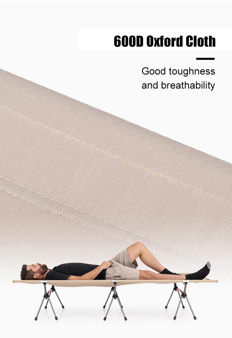 WESTTUNE Camping Cot with Leg Extenders Portable Folding Bed Ultralight Aluminum Alloy Sleeping Cot for Outdoor Hiking Travel