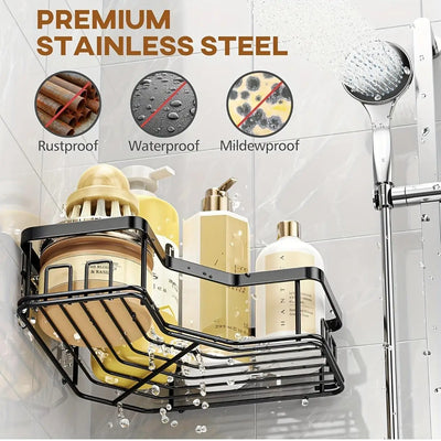 3/5 Pack Shower Organizer , Adhesive Shower Caddy with No Drilling,  Rustproof Stainless Steel for Bathroom and Storage&Kitchen