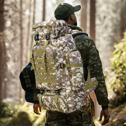 80L/100L  Mountaineering Bag Climb Bag Tactical Backpacks Large Backpack Outdoors Hiking Camping Travel Bags - Smarsty