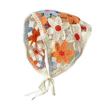 Lace Triangle Scarf Breathable Summer Crochet Headband - Smarsty