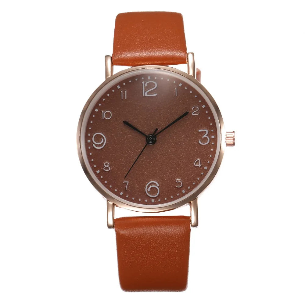 Women Casual Leather Analog Watch with Arabic Numbers - Smarsty