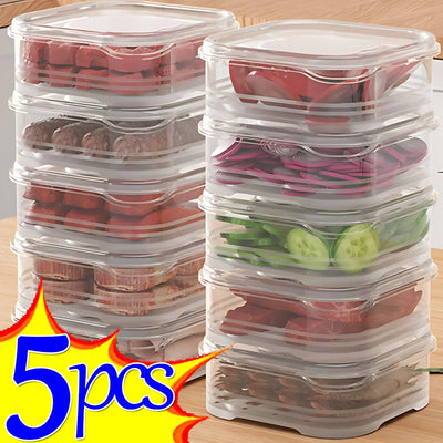 1/10PC Small Food Preservation Boxes Refrigerator Frozen Meat Vegetable Fresh-Keeping Box Transparent Kitchen Sealed Storage Box by Smarsty