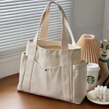 Large Capacity Canvas Tote Bag For Work And College - Smarsty