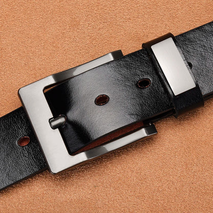 Men's Cow Leather Belt Classic Vintage Pin Buckle - Smarsty