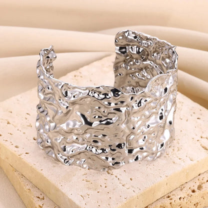 Gold Color Stainless Steel Cuff Bracelet for Women - Smarsty