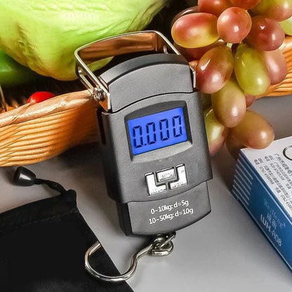 Black Portable Electronic Luggage Scale with LCD Display - Smarsty