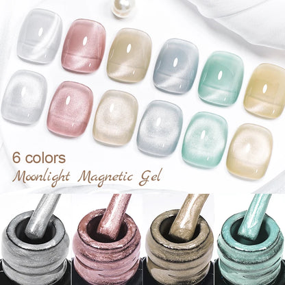 Magnetic Pink Silver Glitter Gel Nail Polish 7ml - Smarsty